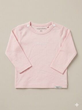 Noppies Pale Pink Long Sleeve Baby Top with Embroidered Script